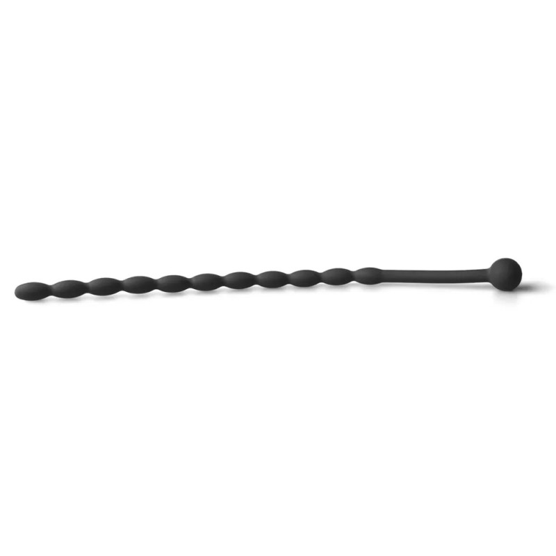 6 Inch Black Silicone Beaded Penis Sound Plug