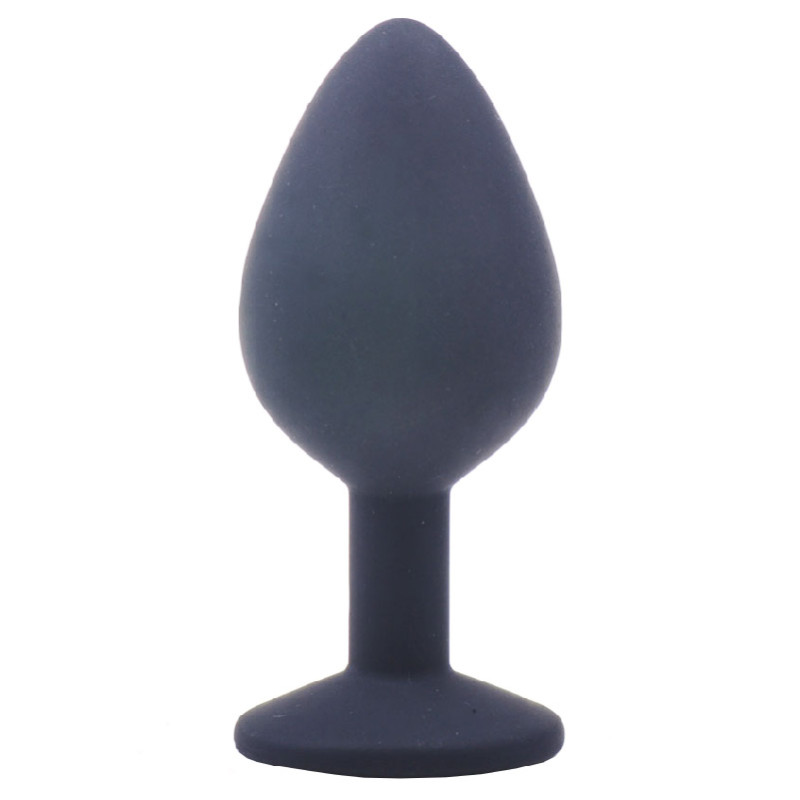 Medium Black Jewelled Silicone Butt Plug