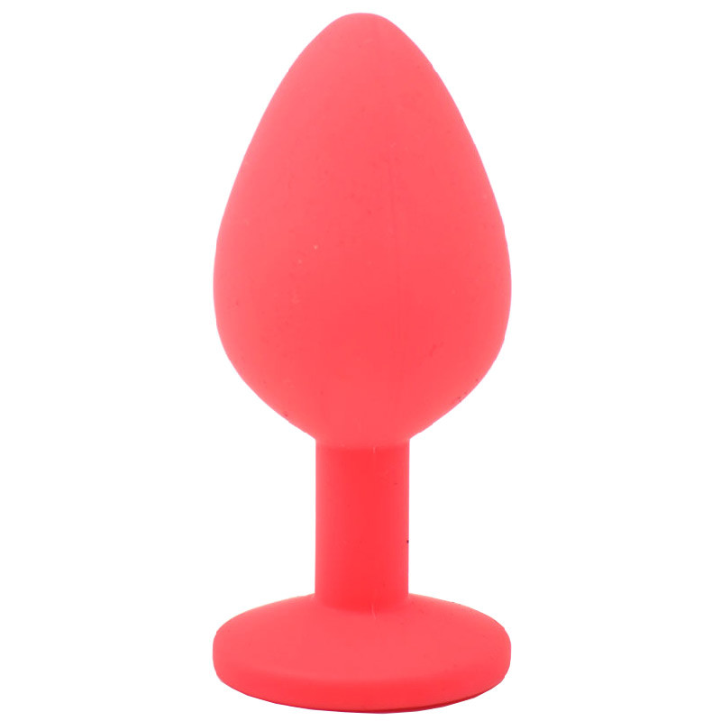 Medium Red Jewelled Silicone Butt Plug